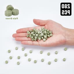 Pakket van 300 wasbolletjes voor het maken van waxzegels met 4 theelichten en 2 smeltlepels (groen) — thumbnail 5