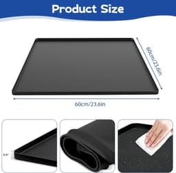 SnelShoppen - Wasmachine Bak 60 x 60 cm - Waterdichte Siliconen Vloerbescherming - Lekbescherming voor Wasmachines, Droogkasten, Vaatwassers, Koelkast — thumbnail 5