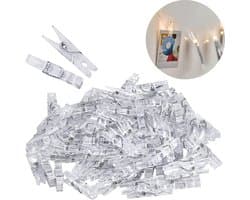 Wasknijpers, 100 stuks, transparante mini-wasknijpers, decoratieve klemmen voor knutselprojecten, foto's om op te hangen, foto's, scrapbooking, 3,5 cm