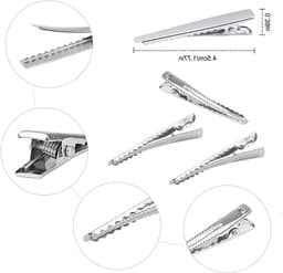 Haarspelden Krokodil - Klemmen Accessoires - Haar Styling - Antislip Tandontwerp - 45 mm - Zilver — thumbnail 1