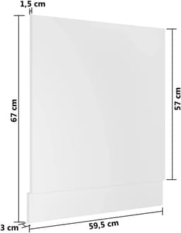 Vaatwasserpaneel - Frontpaneel Vaatwasser - Keuken Afwerken - Eenvoudig Ontwerp - 595 x 3 x 67 cm - Wit — thumbnail 4