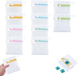 Kleine Waszakken voor Wasmachine, 13 x 12 cm, Ideaal voor Sokken, Lingerie en Reizen, Met Honingraatstructuur en Verborgen Rits, Handige Was Organizer — thumbnail 1
