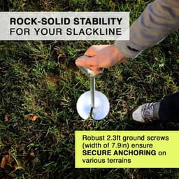Grondschroef - Grondanker Bodemschroef - Slacklines Spannen - Zonder Bomen - 70 cm - Zwart — thumbnail 4