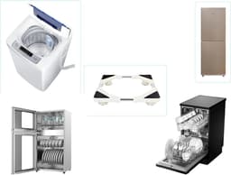 Wasemachine Onderstel - Apparaten Verhoger - Apparaten Plaatsen - Verstelbare Lengte Breedte - 7-9 cm Hoog - Wit — thumbnail 4