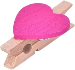Houten Hartjes Knijpers - Mini Was Knijpers - Foto's Ophangen - Herbruikbaar Duurzaam - 20 stuks - Roze — thumbnail 5