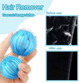 Herbruikbare pluisvrije wasballen verwijderen dierenharen uit kleding in de wasmachine (blauw). — thumbnail 4