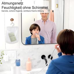2 stuks multifunctionele ophangbare opbergtas, hangende wasknijpers, opbergtas voor wasknijpers, voor badkamer, balkon, camping en reizen, wit — thumbnail 4