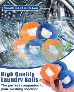 12 stuks haarvangers voor wasmachine, ballen voor het opvangen van haar in de wasmachine, herbruikbaar, voor het opvangen van haar, wasmachine — thumbnail 3