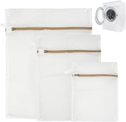 Wasnet klein in 3 maten (25x30cm, 30x40cm, 40x50cm), fijnmazige wasbeschermende zakken met ritssluiting voor fijne was, bh, ondergoed en sokken — thumbnail 1