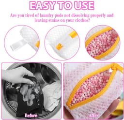Wasnetten, waszakken met antiaanbaklaag voor wasmiddelcapsules, duurzame opbergzakken van polyester voor geurparels, wasorganizer voor reizen, ter bescherming van gevoelige stoffen — thumbnail 5