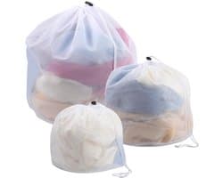 Wasnetten voor Wasmachine, Herbruikbaar Wasnet met Trekkoord Fijne Mesh Waszakken Waszak Wasmachine voor Beha Ondergoed Sokken Blouse
