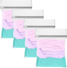 4 Stuks Kleine Mesh Waszakken met Rits, Duurzame Herbruikbare Wasnet voor Wasmachine, Waszak voor Delicate was Zoals Overhemden, Ondergoed en Sokken - 30 X 40 cm — thumbnail 1