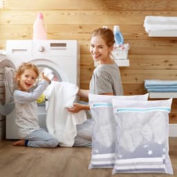 Wasnetten voor Wasmachine, 60x80 cm Grote Waszakken, Laundry Bag, Wasnetten Groot met Ritssluiting, voor Fijne Was, Ondergoed, Sokken, Gordijnen, Fleecedekens, Beddengoed — thumbnail 5