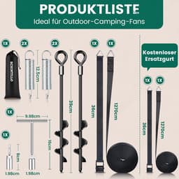 Stormbanden voor luifels 13m - grondankers 39 cm - windbestendig tot 110 km/h - eenvoudig te installeren - ShopVlot — thumbnail 2