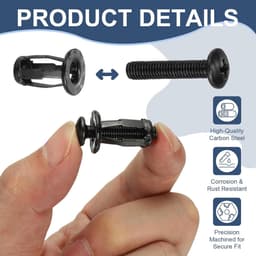 METERXITY 20-pack M5 x 18 holle deurankerset, bloemblaadjesmoeren uitbreidingsschroef krikmoer voor holle wand/aluminium bekleding/stalen buizen/ijzeren platen/kunststof panelen [zwart] — thumbnail 5