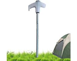 Grondankers Schroef - Tentharingen Vastzetten - Kamperen Buiten - Oplichtend in Donker - 20 cm - Wit