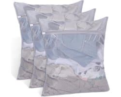 Grote waszak met ritssluiting voor wasmachine, herbruikbare mesh wasnet voor delicate kleding, 50 x 60 cm, 3 stuks, ideaal voor truien en overhemden