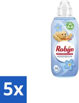 5 x Robijn – Wasverzachter – Morgendauw – 650 ml - Wasverzachter - Wasgeur - Zachtheid - Kledingverzachter - Frisheid — thumbnail 1
