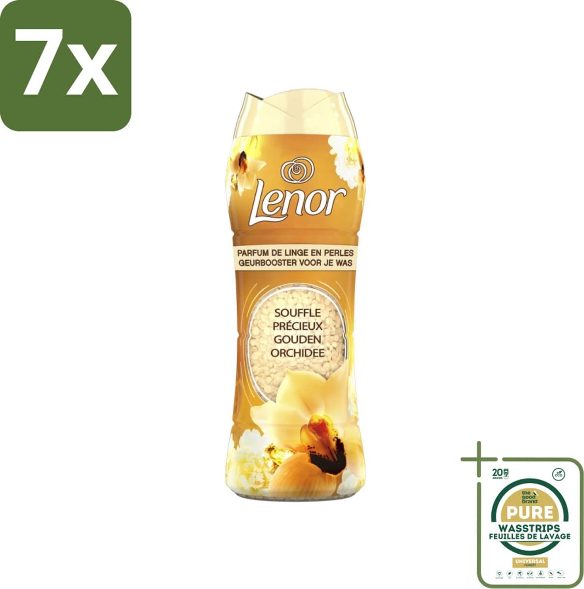7 x Lenor - Geurbooster - Gouden Orchidee - 22 Wasbeurten - Grootverpakking - Geurbooster Was - Geur In Was - Geur In Kleding - Wasgeur - Geur In Wasmachine — afbeelding 1