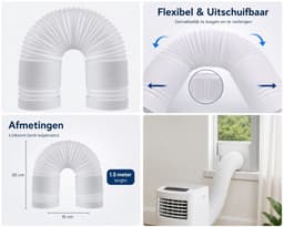 VHV-Afvoerslang - Links Draaiend - 1.5 Meter - 15 cm Diameter - Linkse Schroefdraad en Flexibele Luchtafvoerslang voor Mobiele Airco en Droger - 1.5m 150mm — thumbnail 4