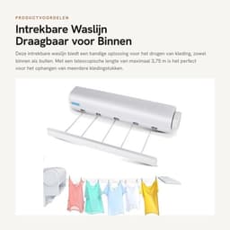 Draagbaar wanddroogrek, 3,75 m - Dailygoods — thumbnail 4