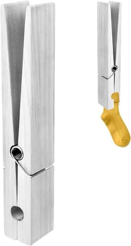 Houten Wasknijpers - Grote Knijpers Wandhaken - Handdoeken Ophangen - Schadevrije Montage - 30 cm - Wit — thumbnail 1