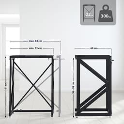 Wasmachine Ombouw - Opbouwmeubel Rek - Ruimte Besparen - Verstelbare Breedte - 72-84 cm Breed - Zwart — thumbnail 4