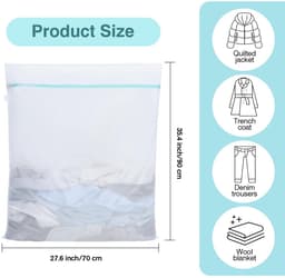 Solidchoice - Grote Wasnet van 70 x 90 cm met Rits — thumbnail 5