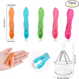 Solidchoice - Set van 60 Multicolor Wasknijpers van Kunststof — thumbnail 4