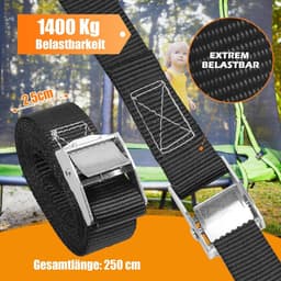 10 pieces ground anchor set, 4 trampoline ground anchors + 4 adjustable straps with buckles + drill adapter + twist - ShopVlot — thumbnail 4
