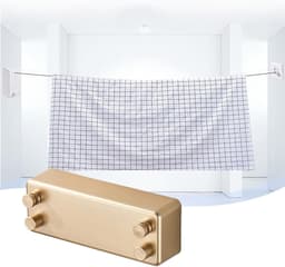 Intrekbare Waslijn - Droogrek Kledingrek - Kleding Drogen - Installatie Zonder Boren - 23 x 65 x 23 cm - Goud — thumbnail 3