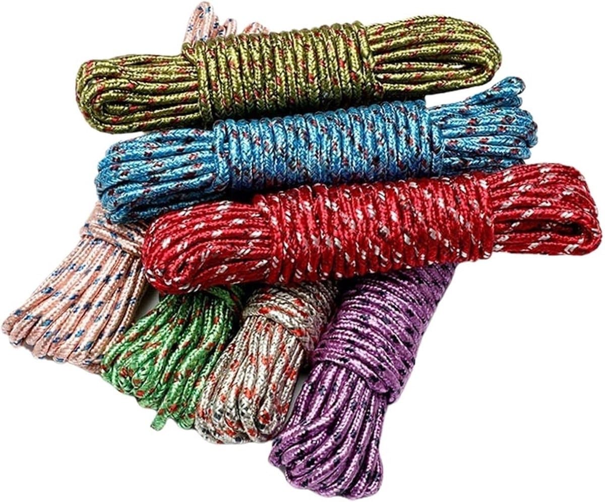 Draagbare Waslijn - Waslijn Touw - Kleding Drogen - Glad PVC Materiaal - 9-10 Meter - Willekeurig — afbeelding 1