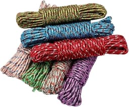 Draagbare Waslijn - Waslijn Touw - Kleding Drogen - Glad PVC Materiaal - 9-10 Meter - Willekeurig — thumbnail 1