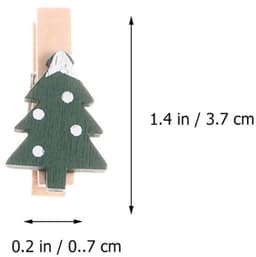 Dailygoods- Houten Wasknijpers - 25 Stuks Mini - Decoratie Clips - Kerstmis Thema — thumbnail 2