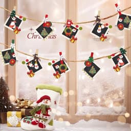 Pack van 50 Houten Mini Kerstclips - Foto Clips - Houten Kerstclips voor Knutselen en Ophangen — thumbnail 4