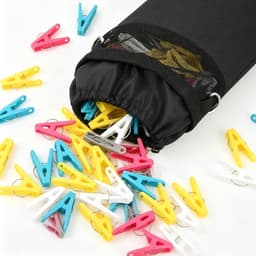 Wasknijpertas - Knijper opberger - Wassen drogen - Handsfree draagsysteem - Tot 300 knijpers - Zwart — thumbnail 4