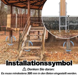 H-paaldrager - Grondanker - Constructie Versterken - Thermisch Verzinkt Staal - 600 mm Lengte - Zilver — thumbnail 4