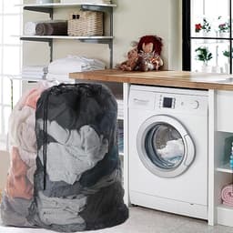 Grote Waszak van Mesh, 60 x 90 cm, Herbruikbare Waszak met Trekkoord, Geschikt voor Kleding, Trousers en Hemden — thumbnail 2