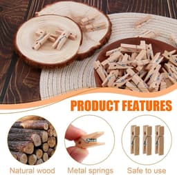 Set van 80 Mini Kledingknijpers van Duurzaam Hout voor Creatieve Projecten, Foto's en Decoraties, Multifunctionele Kleine Clips — thumbnail 2