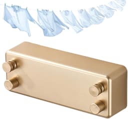 Intrekbare Waslijn - Dubbele Houder - Kleding Drogen - Roestvrij Staal - 1 meter - Goud — thumbnail 1