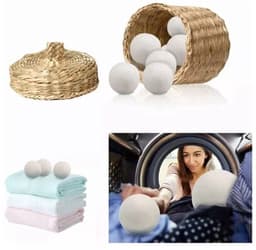 Allecto - Versnelt Droogtijd - Herbruikbare Wol Wasballen - 6 Stuks — thumbnail 4