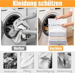 Wasnetjes met ritssluiting - Wit - 30 x 40 cm - Polyester Waszakken voor Wasmachine - Voor Bescherming van Gevoelige Kleding — thumbnail 5