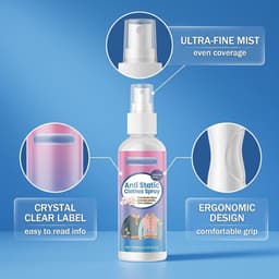 Antistatische spray 100 ml voor kleding en textiel - Vermindert statische elektriciteit en verwijdert kledingstatica in auto en huis — thumbnail 2