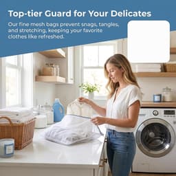 5 Stuks Wasnetten voor Fijne Was, 40x50cm Wasgoed Zak met Ritssluiting | Ideaal voor Ondergoed, Kleding en Delicate Stoffen — thumbnail 4