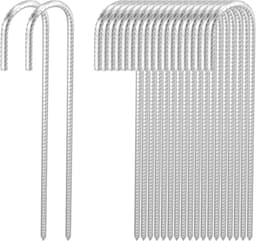 20 Stuks 16 Inch Sterke Grondankers, Gegalvaniseerde Stalen J-Haak Haringen voor Tent, Partytent en Strandgebruik, 40 x 1cm — thumbnail 1