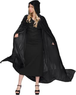 JUN Cape Met Capuchon Unisex Halloweenjas Fluwelen Cape en Gewaad | Cape Met Capuchon Feestkostuum Voor Volwassenen en Kinderen Cosplay — thumbnail 4