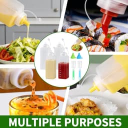 Knijpflessen brede hals, 1000 ml, sausfles met 2 flessenborstels en 2 trechters, doseerfles voor ketchup, warme sauzen, grillen, saladesauzen, olie — thumbnail 3