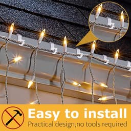 SnelShoppen - Pack van 80 Plastic Kerstlicht Clips, Gutter Haken, Herbruikbare Lichtbevestigingen voor Binnen en Buiten, Ideaal voor Kerst, Bruiloften — thumbnail 3