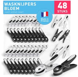 Dailygoods- Wasknijpers 48 Stuks - Duurzaam - Houten Wasknijpers - Kunststof Wasknijpers - Kleine Wasknijpers - Robuust Plastic - Wasclips — thumbnail 1