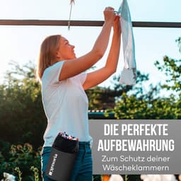 Wasknijperzak - Klemmenhouder - Wassen Ophangen - Met Ophanghaak - Tot 250 Klemmen - Donkergrijs — thumbnail 3